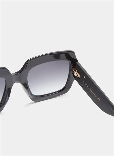 gucci square acetate sunglasses black|gucci oversized square sunglasses black.